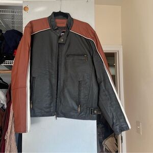 Black and Brown Leather Jacket